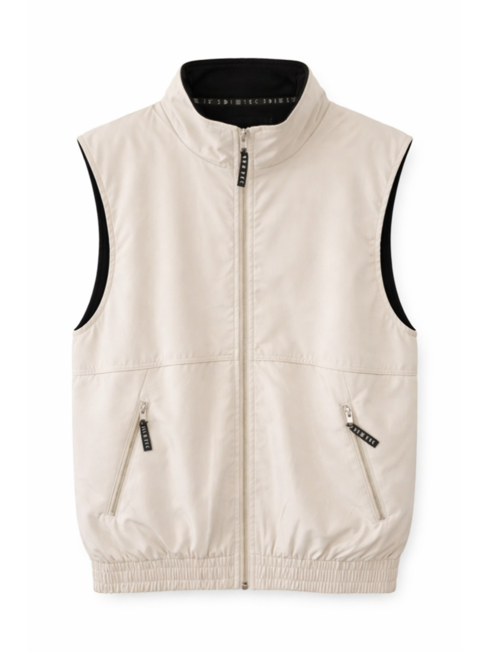 Golf Club SDI TEC Vest Mens XXL Cream Black Full Zip Fleece Lined Zip Pockets